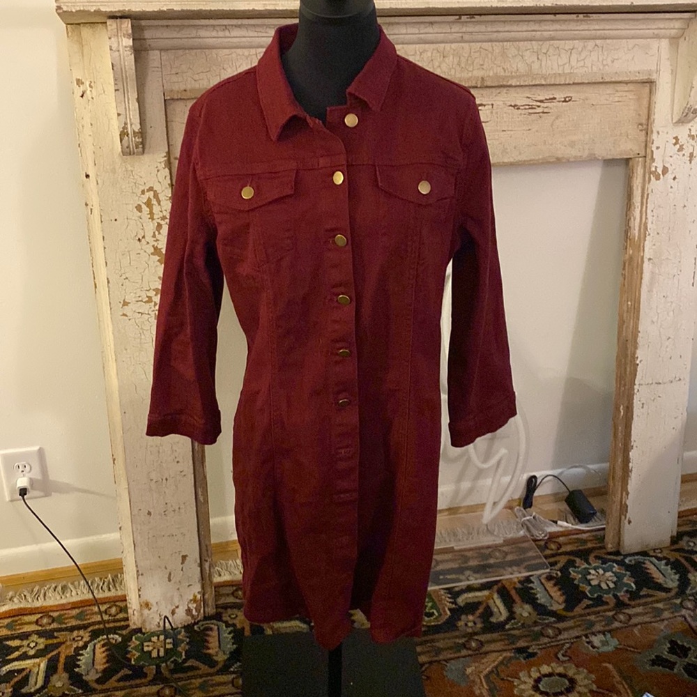 Allegra K XL denim dress maroon